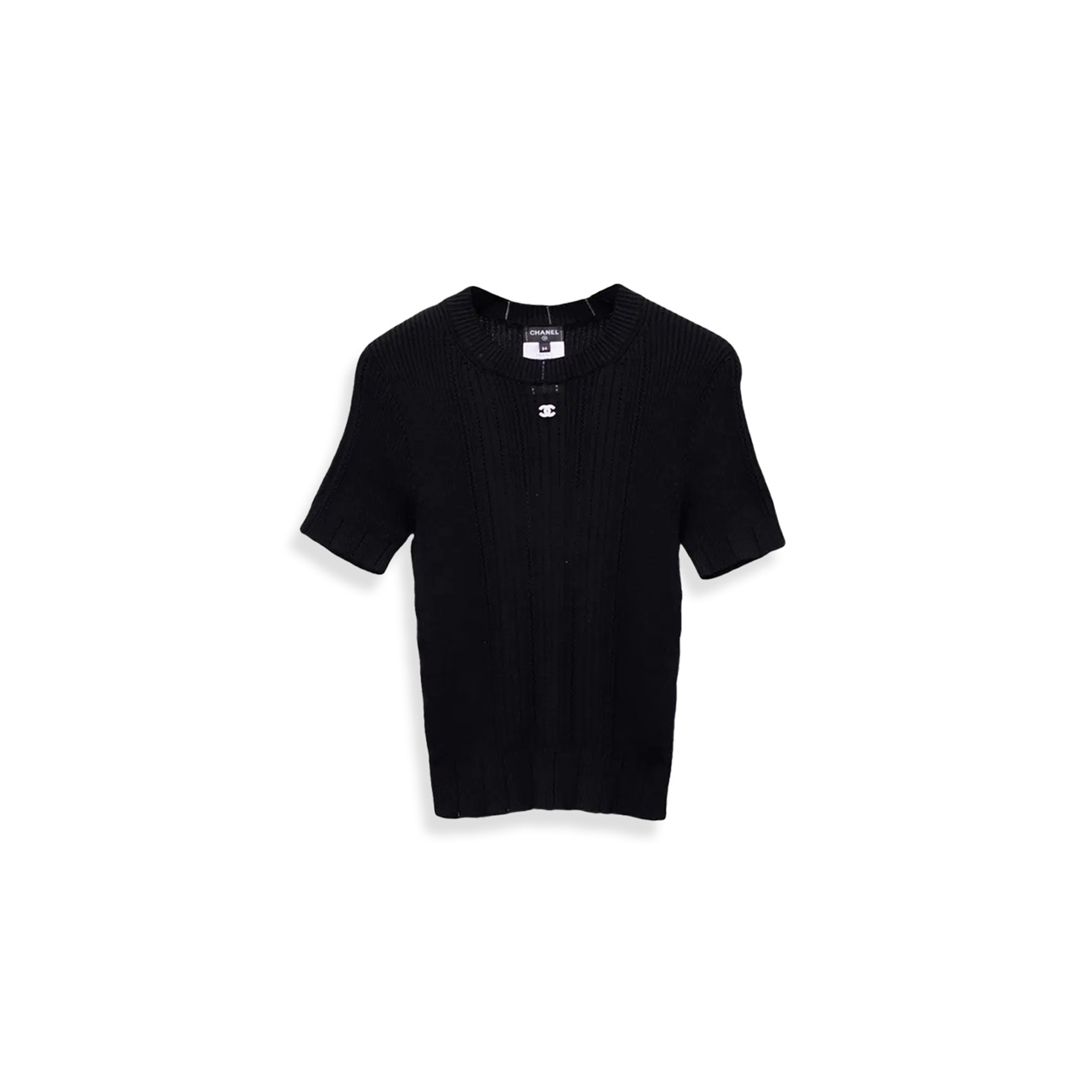 CHANEL CC LOGO TOP COTTON BLACK